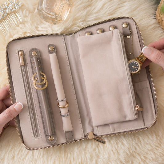Travel Jewellery Case – Optional Personalisation with Gold Foil Embossing