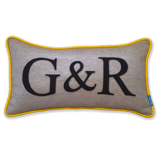 Couples Initials Cushion - Colour Flash Piping