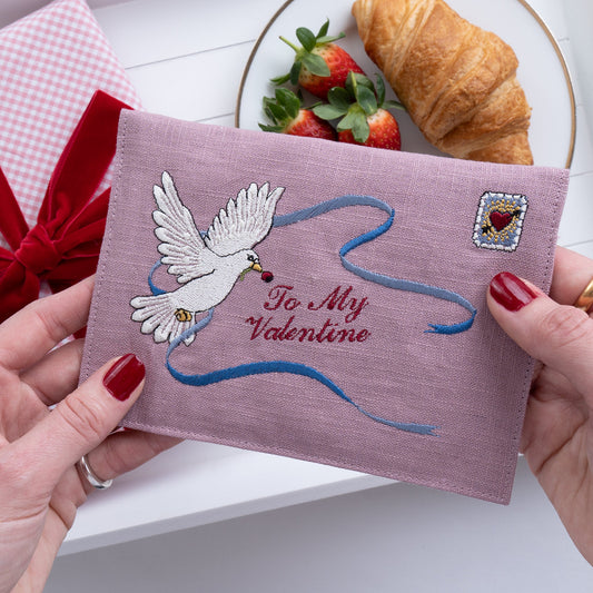 Valentine's Personalised Embroidered Keepsake Envelope