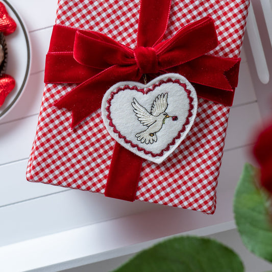 Personalised Embroidered Valentine's Gift Tag