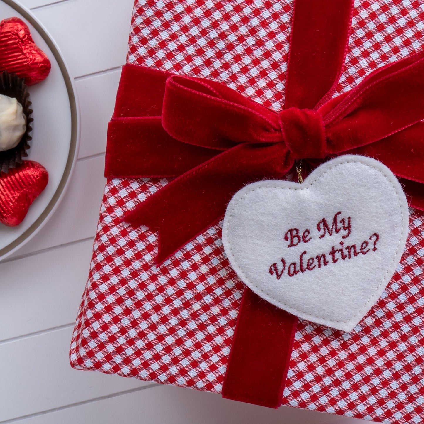 Personalised Embroidered Valentine's Gift Tag