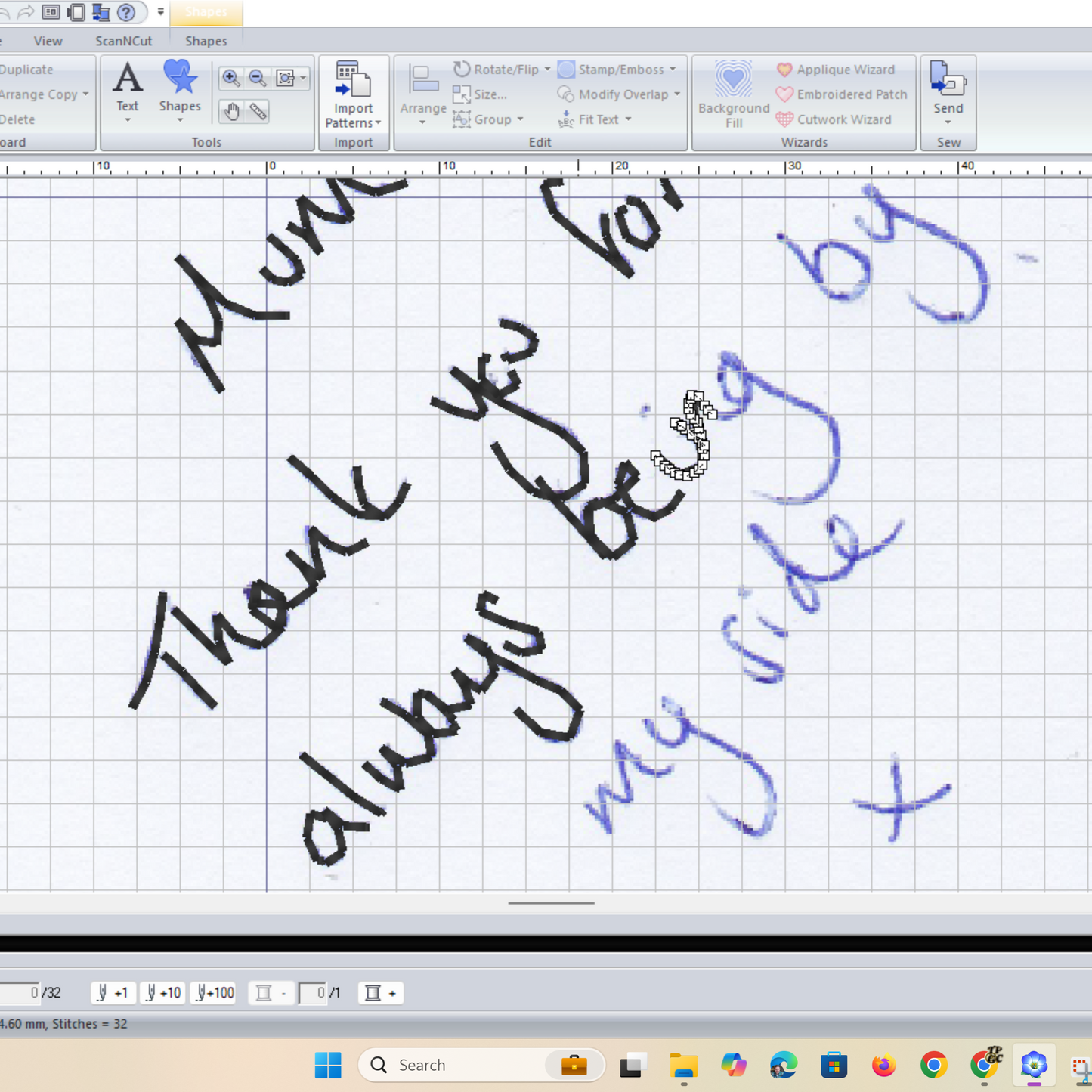 Embroidered Handwritten 16” White Cotton Handkerchief with giftbox