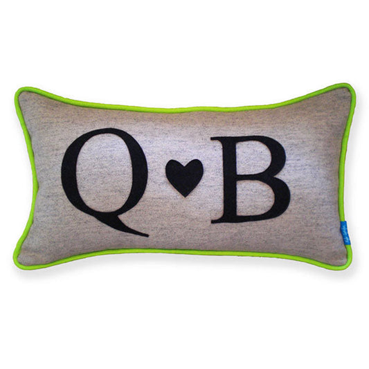 Couples Initials Cushion - Colour Flash Piping