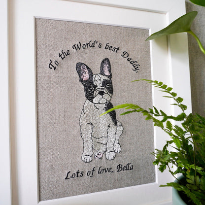 Personalised Dog Embroidered Artwork - Twelve Breeds Available