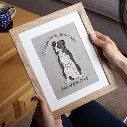 Personalised Dog Embroidered Artwork - Twelve Breeds Available